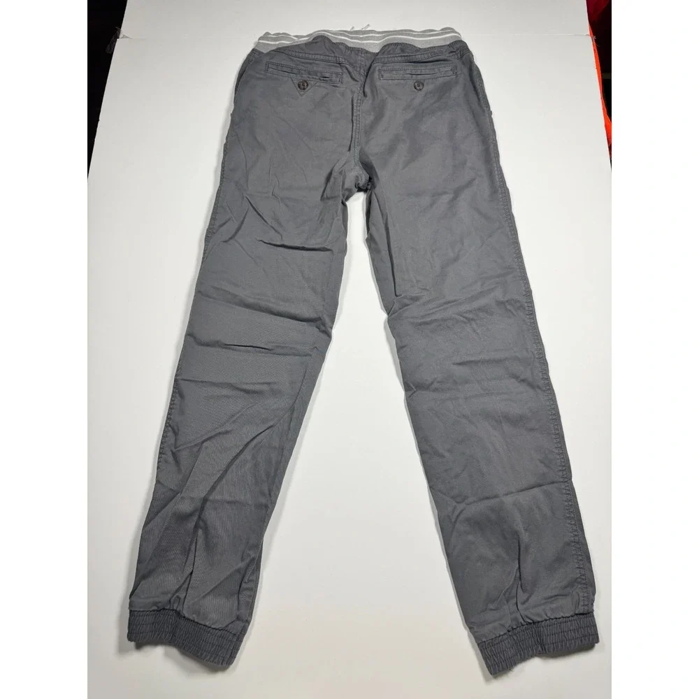 Cat & Jack Jogger Pants Boys 16‎ Gray Woven Elastic Drawstring Waist Tapered Leg